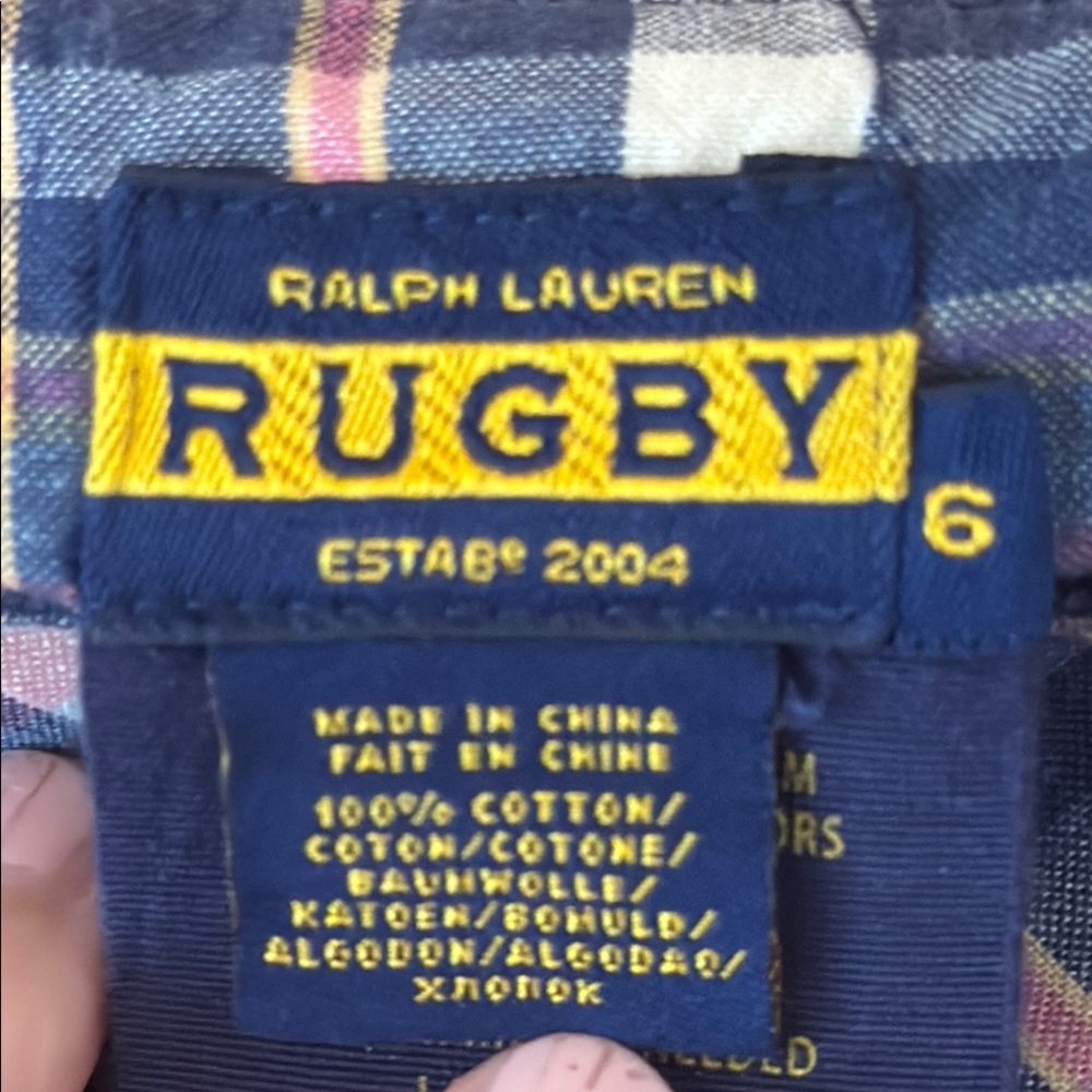 Ralph Lauren Rugby Pink and Blue Ruffle Mini Skirt - Picture 3 of 8